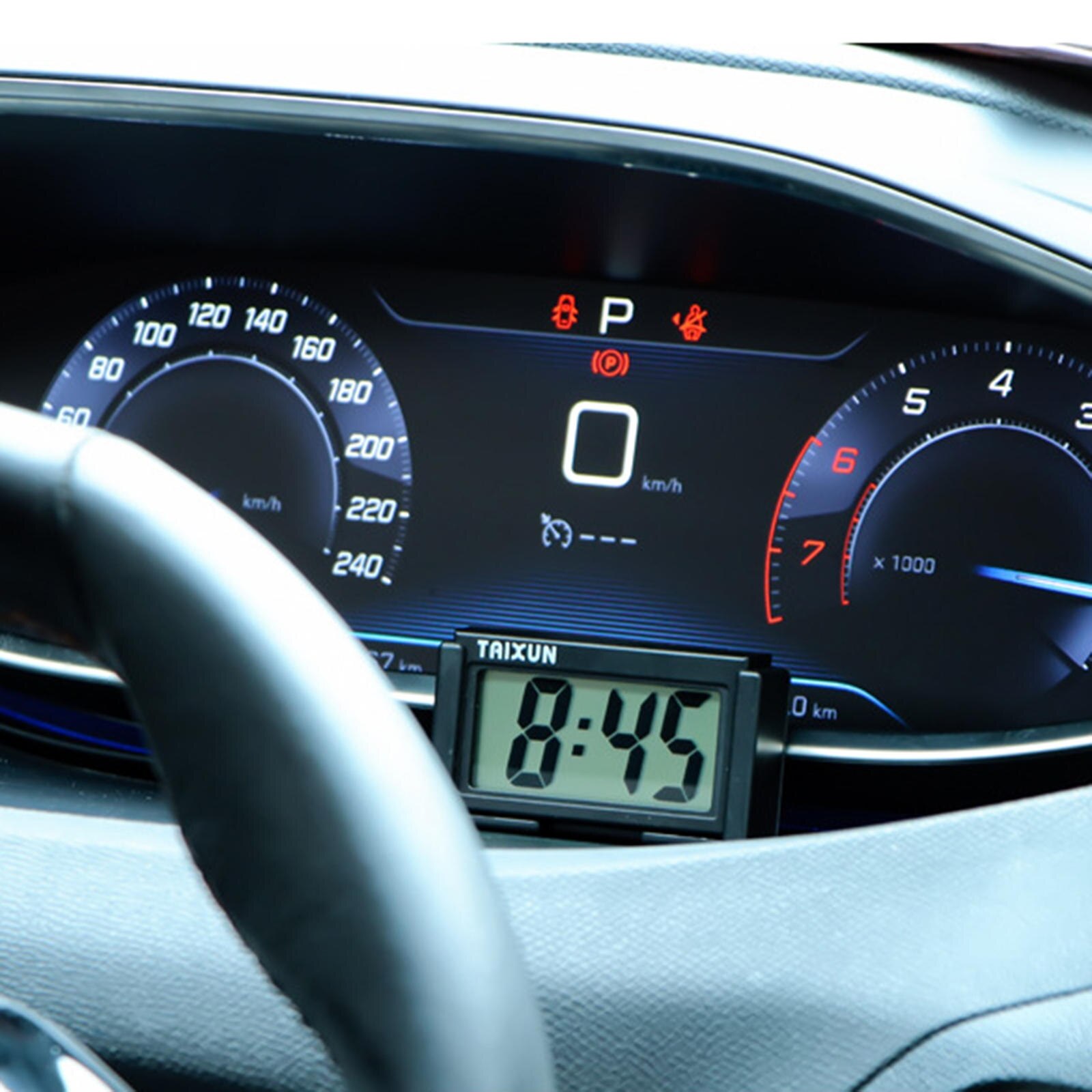 Mini horloge de tableau de bord de voiture, support Auto-adhésif Durable, horloge numérique électronique pour voiture