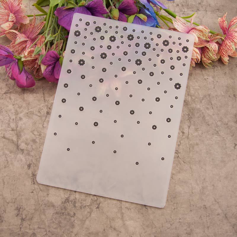 Small Flower Print Plastic Embosser Stencil DIY Embossing Folders For Card Making Supplies Paper Craft Scrapbooking: EM036