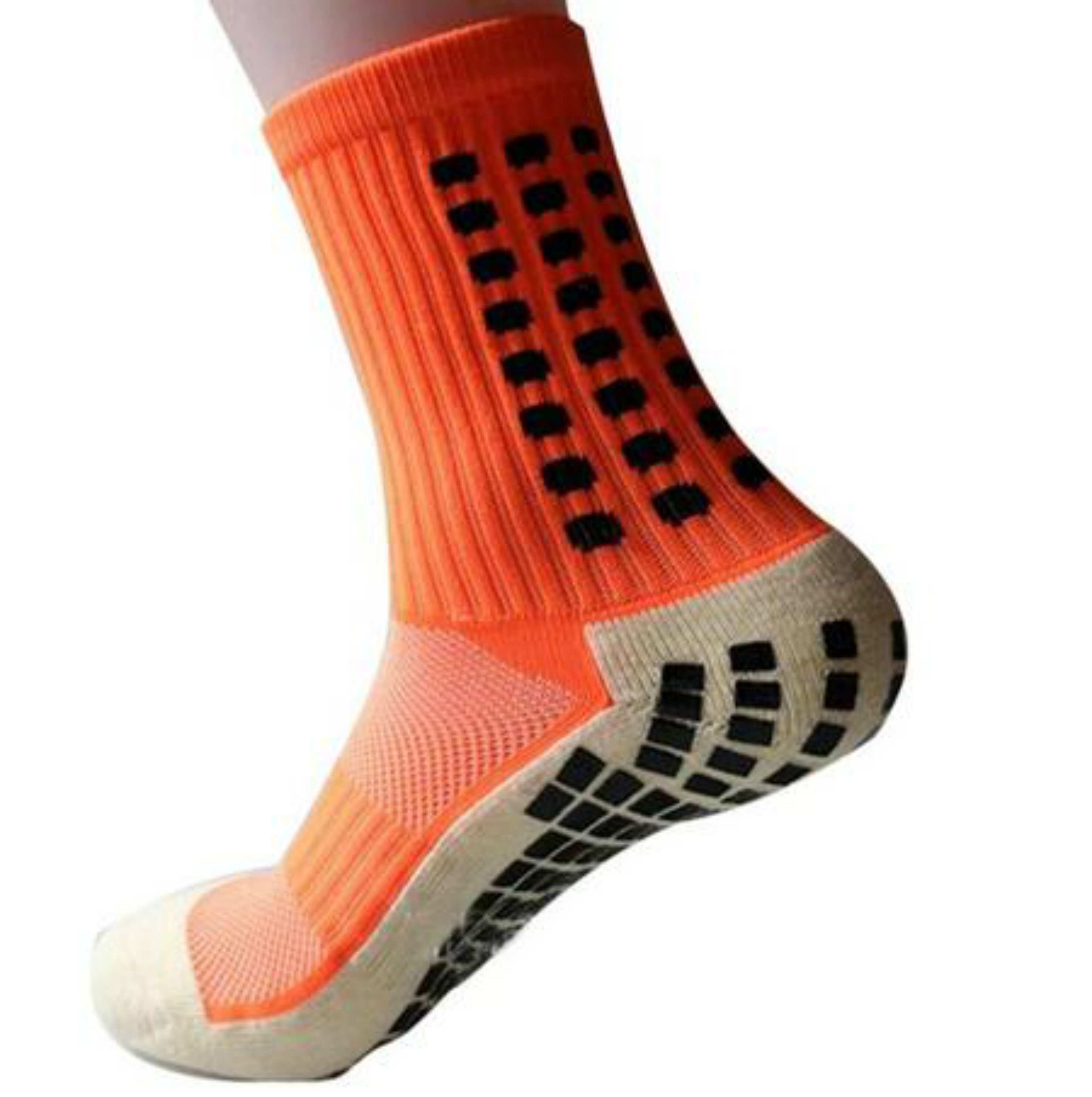 Calcetines antideslizantes transpirables para hombre y mujer, de algodón y Goma, para correr, fútbol, de , para ciclismo: Naranja