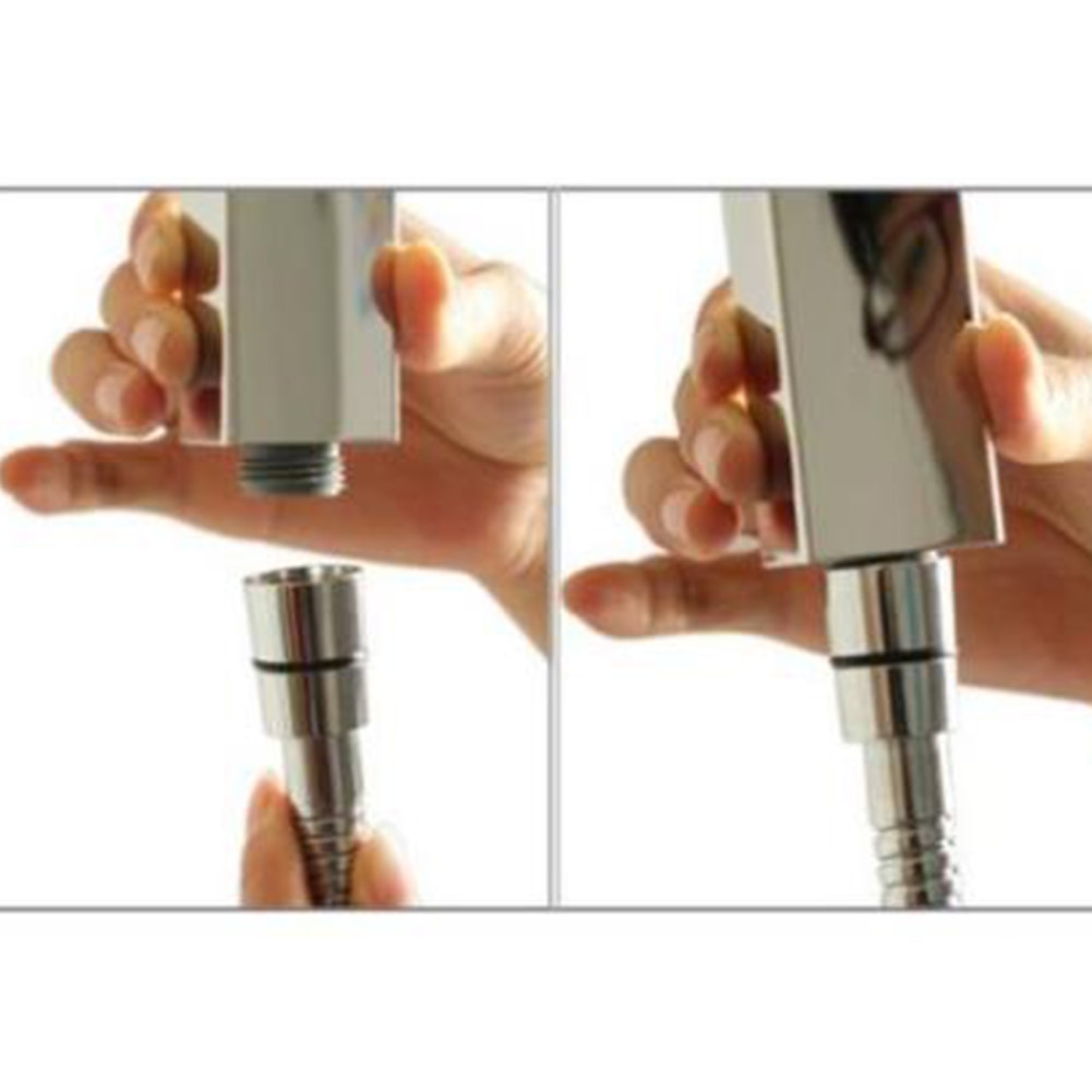 1Pc Universele Handheld Chrome Waterbesparende Druk Regenval Vierkante Nikkel Abs Douchekop Handdouche Voor Badkamer