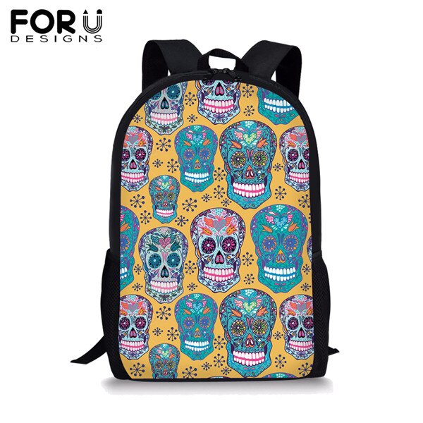 Forudesigns børn skoletasker til piger drenge cool kraniet print teenager simple primære rygsække studerende taske: Cdyh 0921c