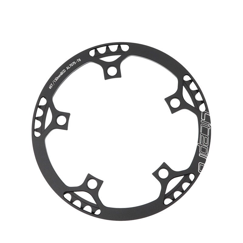 Litepro Folding Bike Chainring 45T/47T/53T/56T/58T Crankset 130BCD BMX Chainwheel Ultralight AL7075 Folding Bicycle Crank: Black / 47T