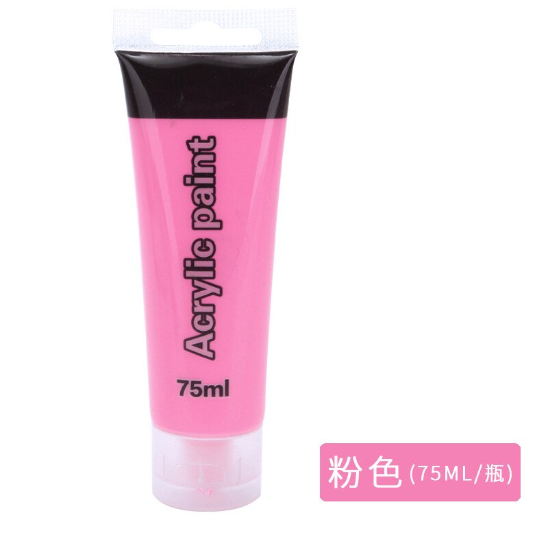 75ml Acrylic 12-color Art Wall Painting Hand-painted Monochrome Hose Art Painting Acrylic Paint: Pink
