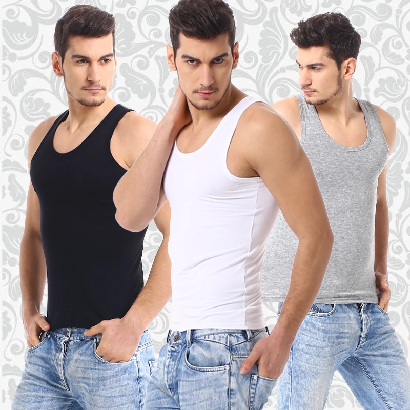 Gilet moulant en coton fin pour hommes, 3 pièces, gilet de sport décontracté pour jeunes garçons, gilet sans manches Joker pour hommes d'âge moyen et âgés.