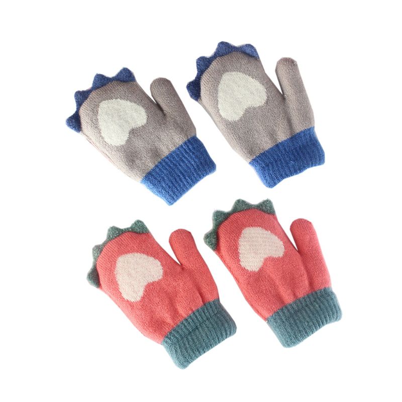 Winter Outdoor Baby Jongens Meisjes Gebreide Handschoenen Kinderen Warm Volledige Vinger Wanten
