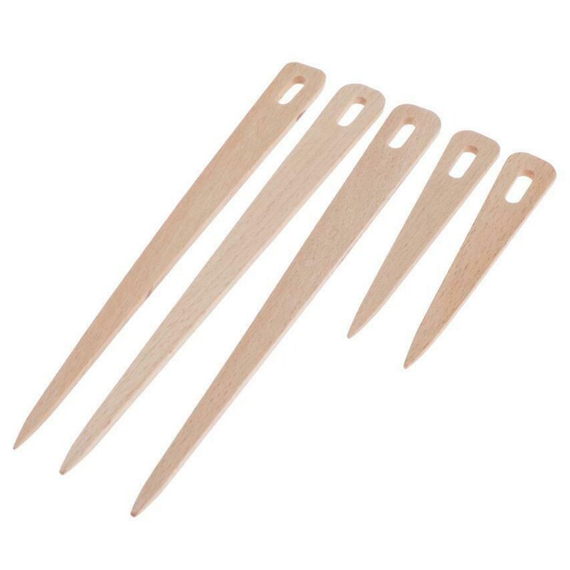 5pcs DIY Houten Weven Shuttle Hand Weefgetouw Stok Houten Shuttle Tapijt Weven Knit Handcrafts Tool voor Maken Trui Sjaal