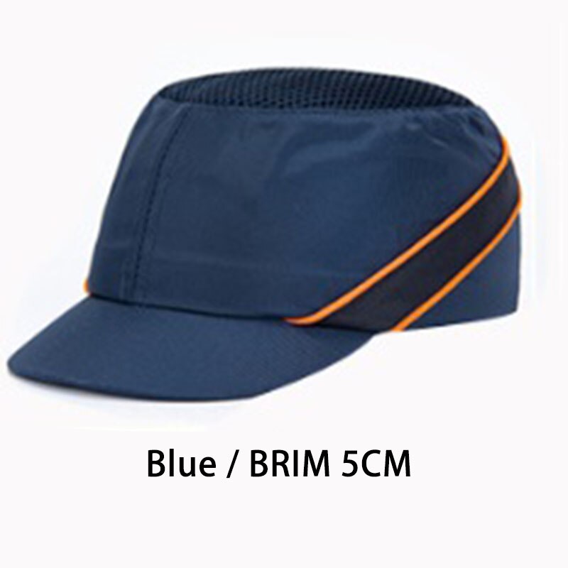 Deltaplus bump cap letvægts baseball hjelm sommer arbejdskraft beskyttelse beskyttende sikkerheds hat åndbar anti-kollision cap: Blå 5cm rande