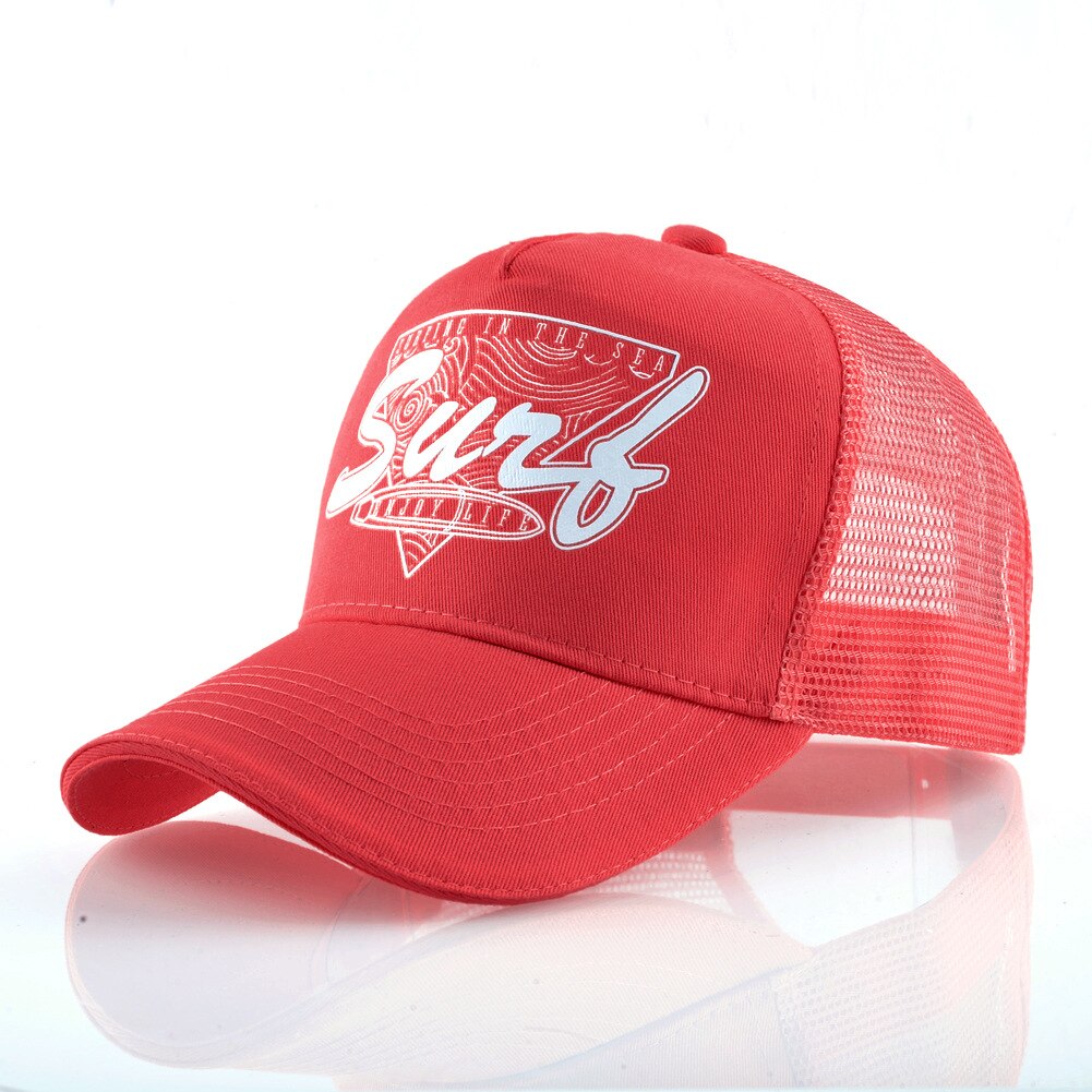 Trucker Hat Style Lettered Baseball Cap Men Outdoor Breathable Sports Cap Female Summer Sun Protection Sunbonnet Casquette: Red