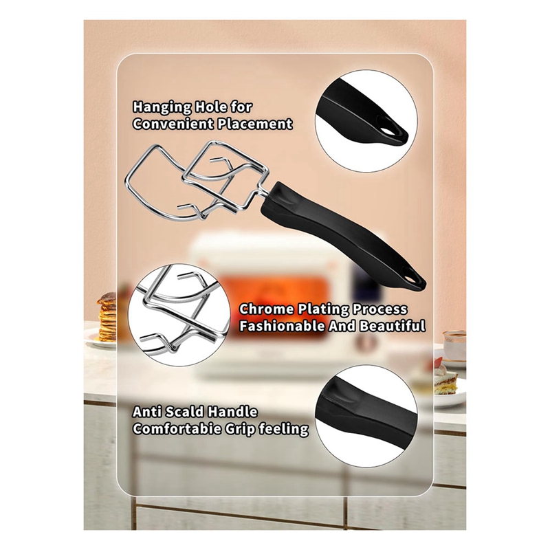 Set van 2 stuks: bakplaat voor airfryer, heteluchtoven, broodrooster, afzuigkap, ovenrek, trekstang, grillclip, ovenclip