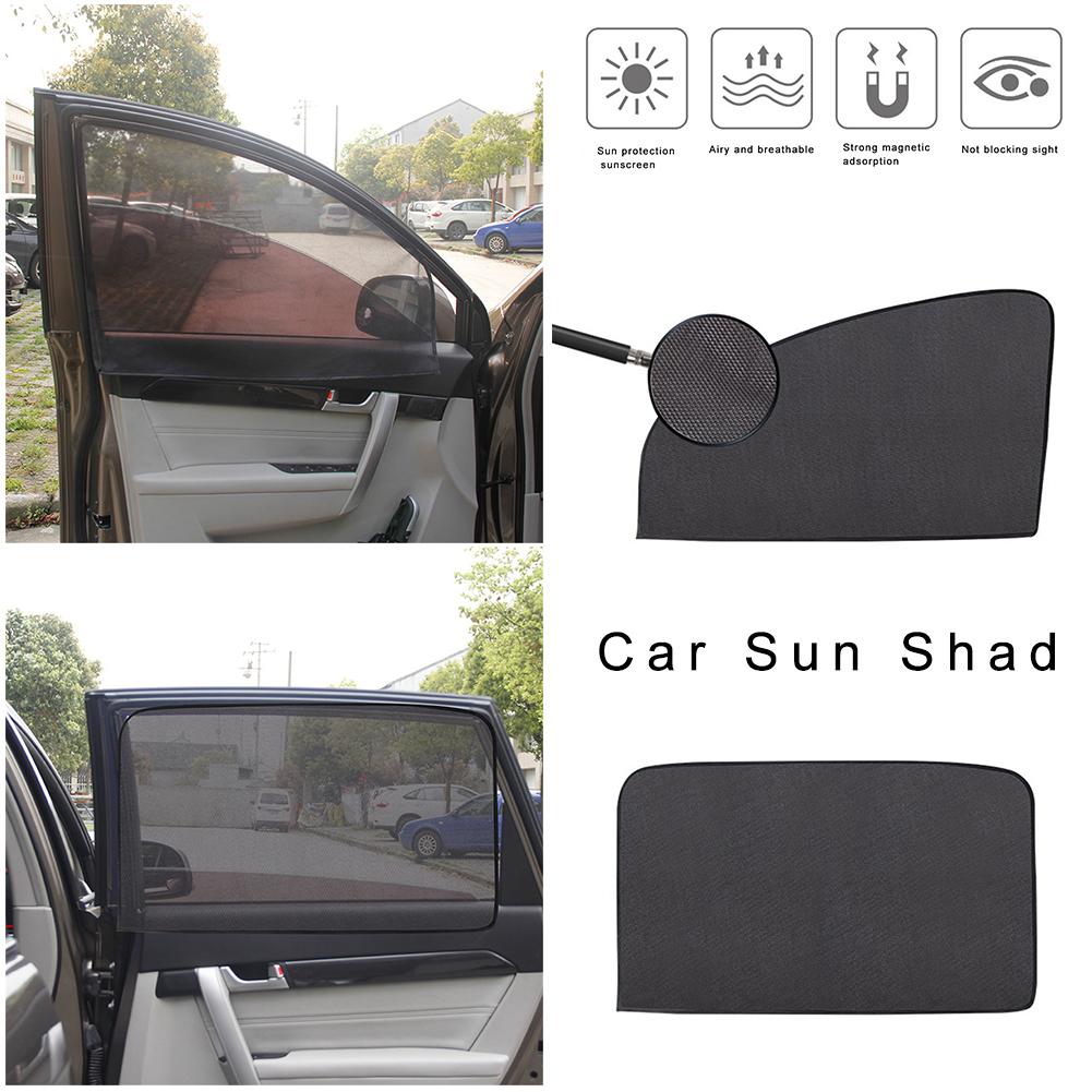 2 Stuks Auto Zonneklep Verdikte Mesh Auto Zonnescherm Auto Magnetische Gordijn Zonnescherm Uv Bescherming Mesh Zonnescherm Voor zomer