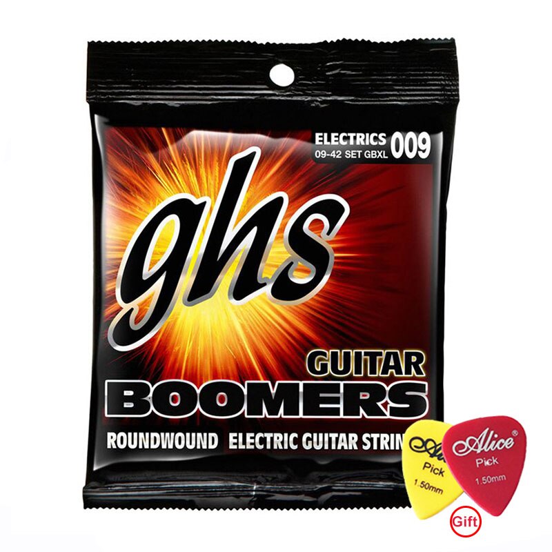 ! [1PACK/3PACKS] GHS Electric Guitar Strings Boomer Set Extra Light Nickel Steel 09-42 / Light 10-46 With guitar picks: 09-42 GBXL (1PACK)