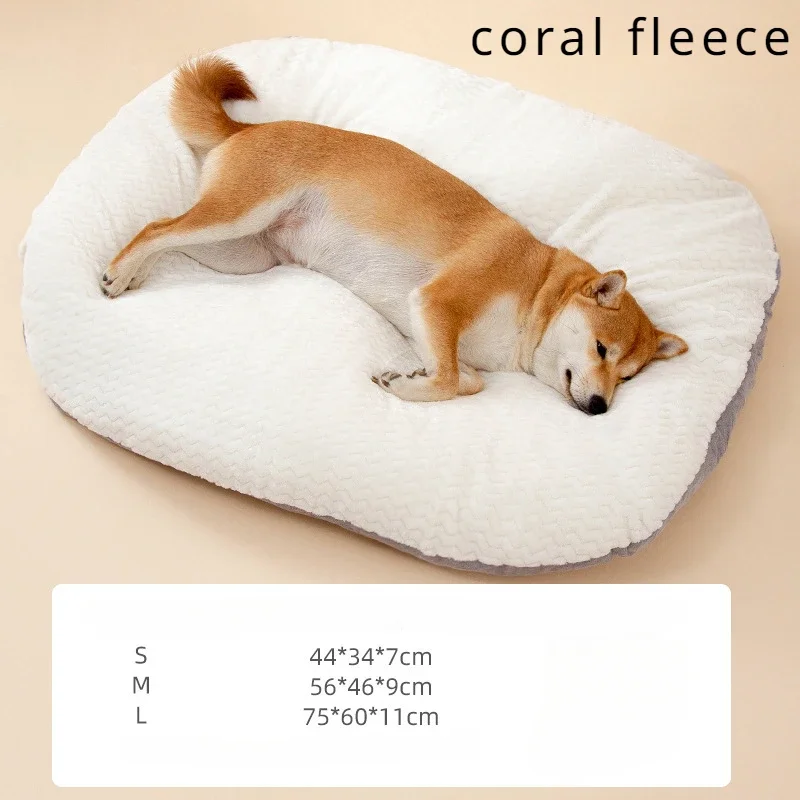 Huisdier Bedmat - Ademend Koraal Fleece - Wasbaar Kussen voor Middelgrote Grote Honden Katten: Ik