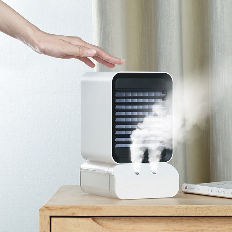 Portable Cooling Fan Personal Space Rapid Refrigeration Air Cooler Misting Timing Low Noise Mute Fan for Home Office