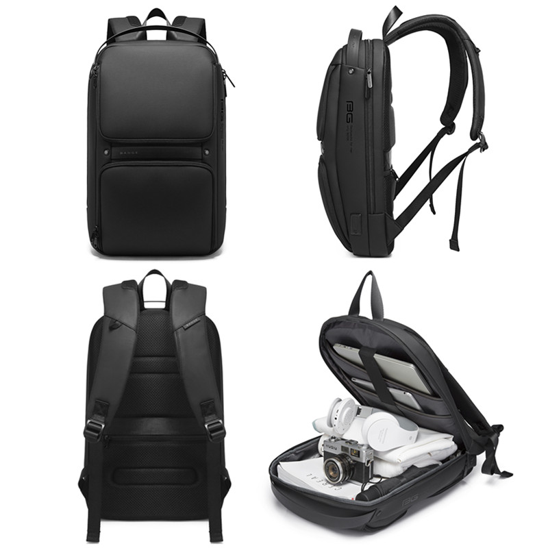 BANGE Geschäft Große Dünne 15'' Laptop Rucksack Männer Multi Funktion USB Ladung Reise Rucksack Schule Tasche für Teenager