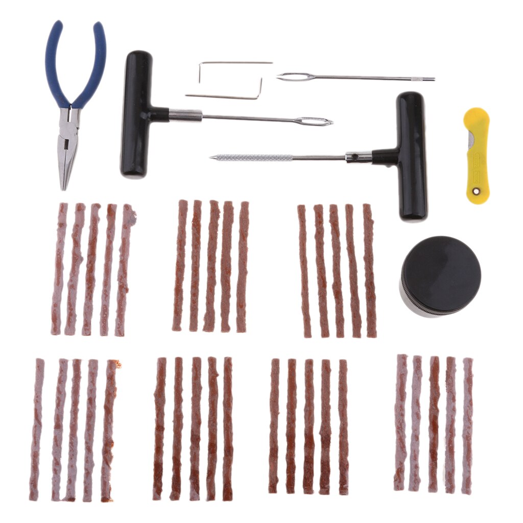 Heavy Duty Tire Repair Kit 43Pc for Car Bike Motorcycle Trailer RV ATV Jeep