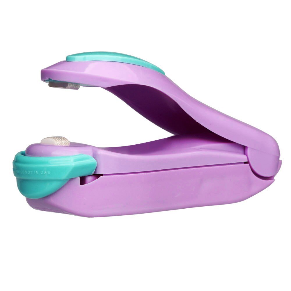 1pc portable miniature heat sealing plastic bag machine pulse sealing bagging machine sealing plastic bag sealing machine: Purple