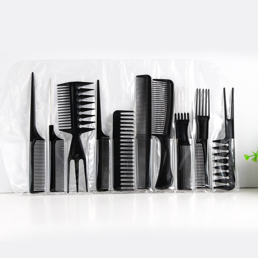 Best 10pcs/Set Hair Brush Comb Salon Barber Hair Combs Hairbrush Hairdressing Combs Hair Care Styling Tools