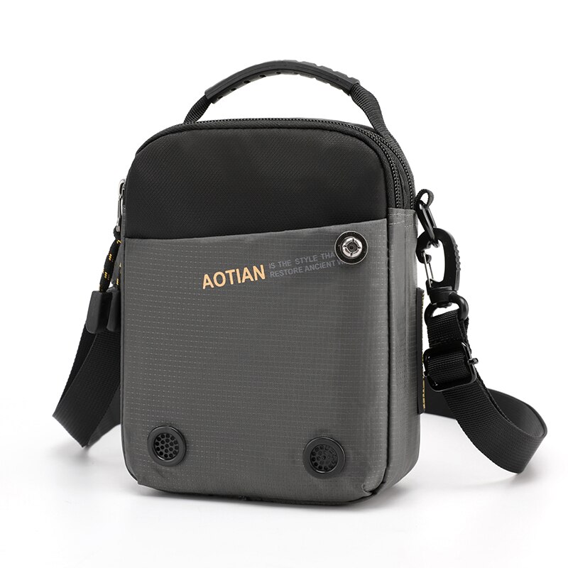 Men Bags Male Nylon Messenger Bags for Man Travel Business Crossbody Shoulder Bag Men's Outdoor Sports Mobile Phone Bag: gray