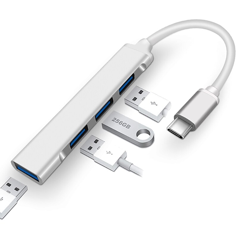 Type-C3.1 Hub Docking Station Usb 3.0 Hub 4 in 1 for Pc Laptop Tablet Phone