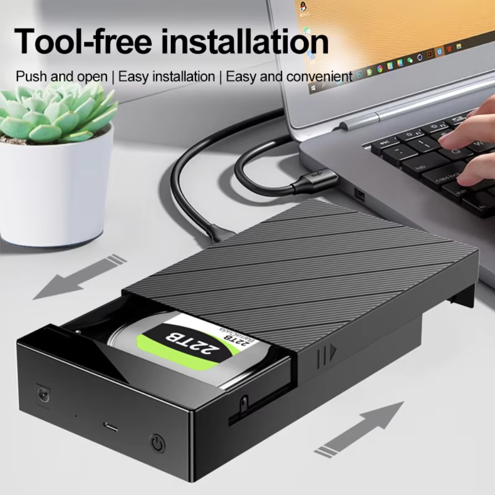 Obudowa dysku twardego 3,5/2,5 cala USB 3.0 robić SATA, zewnętrzny czytnik dysków twardych obsługujący dyski robić 12 TB, szybki adapter robić laptopa