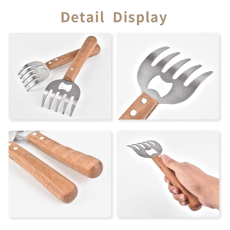 Divisor de carne de oso, tenedor tipo garra multifuncional, triturador cocina, herramienta divisora de carne, barbacoa, herramienta de barbacoa, garra de oso, 2 uds.