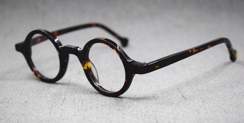 Small Vintage Round Hand Made Eyeglass Frames Full Rim Acetate Retro Glasses Eyewear Rx able: TORTOISE