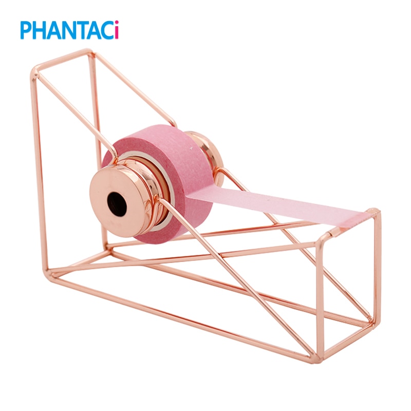 Rose Gold Tape Cutter Stationery Washi Tape Dispenser Storage Organizer Cutter Tool Office Supplies