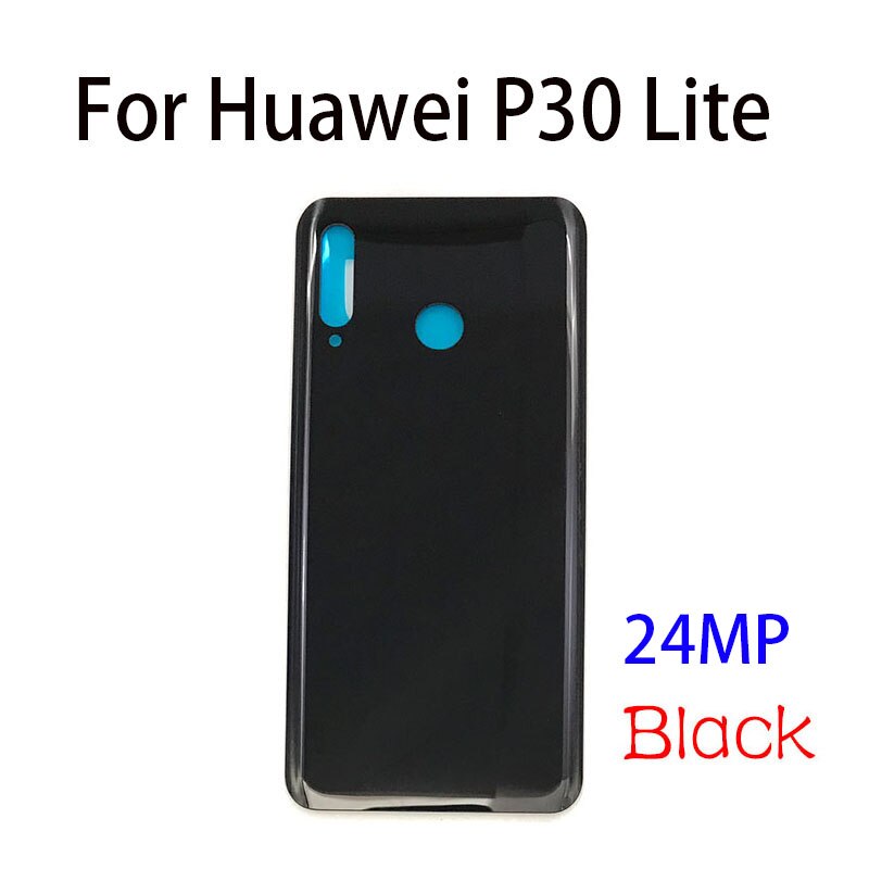 Tylna szklana tylna pokrywa do obudowy baterii Huawei P30 Lite Pro tylna pokrywa baterii z naklejką samoprzylepną: P30 lite 24MP Black