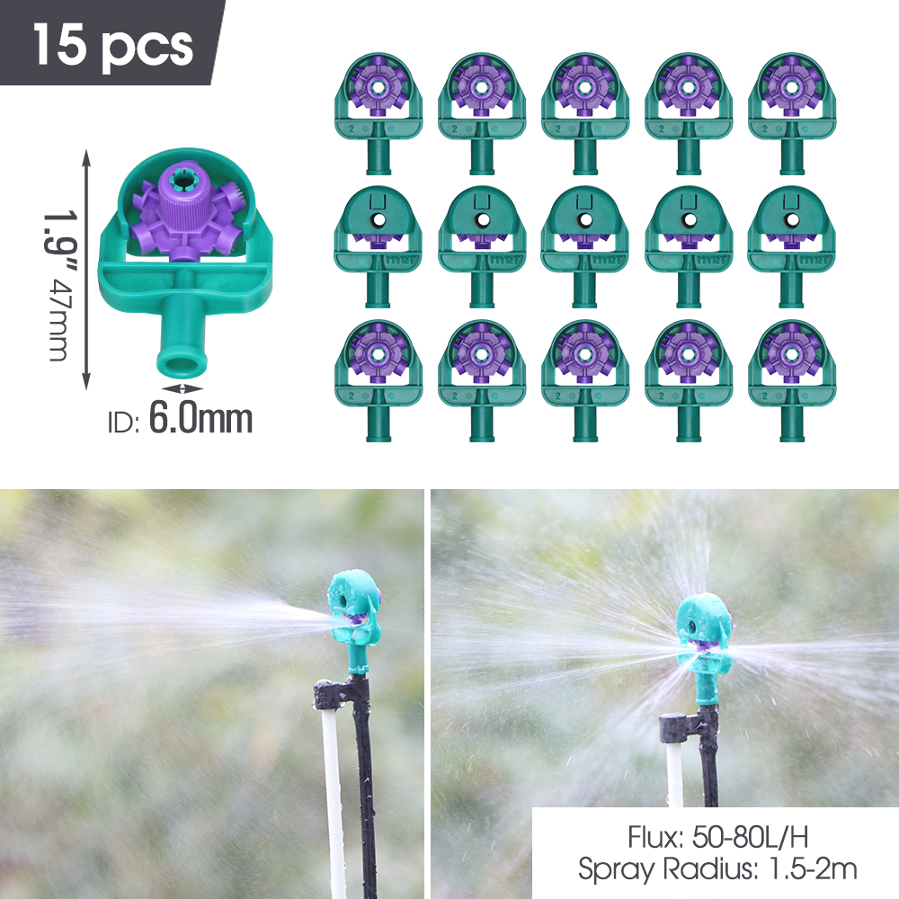 Irrigatori per micro irrigazione da giardino fai-da-te in stile 24 mini spruzzatori per sistema di irrigazione per prato agricolo rifrazione ugello rotante automatico