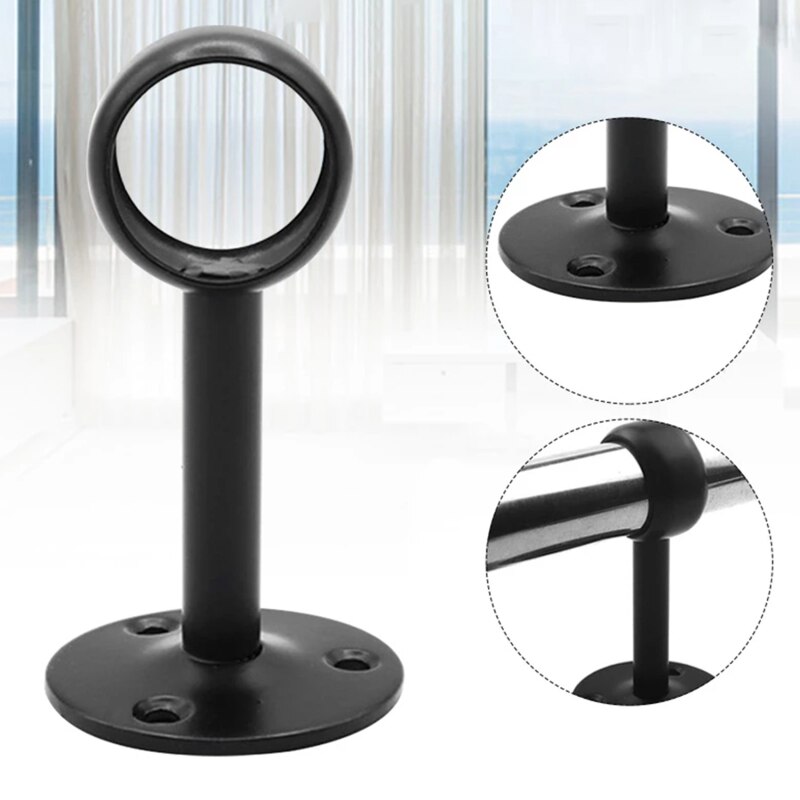 Hardware Woonkamer Plafond Mount Rvs Accessoires Gordijn Staaf Beugel Flens Socket Met Nagels