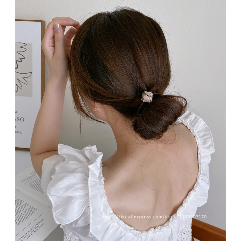 Círculo de pelo de flores coreano, cabeza de capullo de flor, cabeza de bola, cuerda para el pelo de cola de caballo alta, cuerda para el cabello enrollada, accesorio para el cabello de mujer
