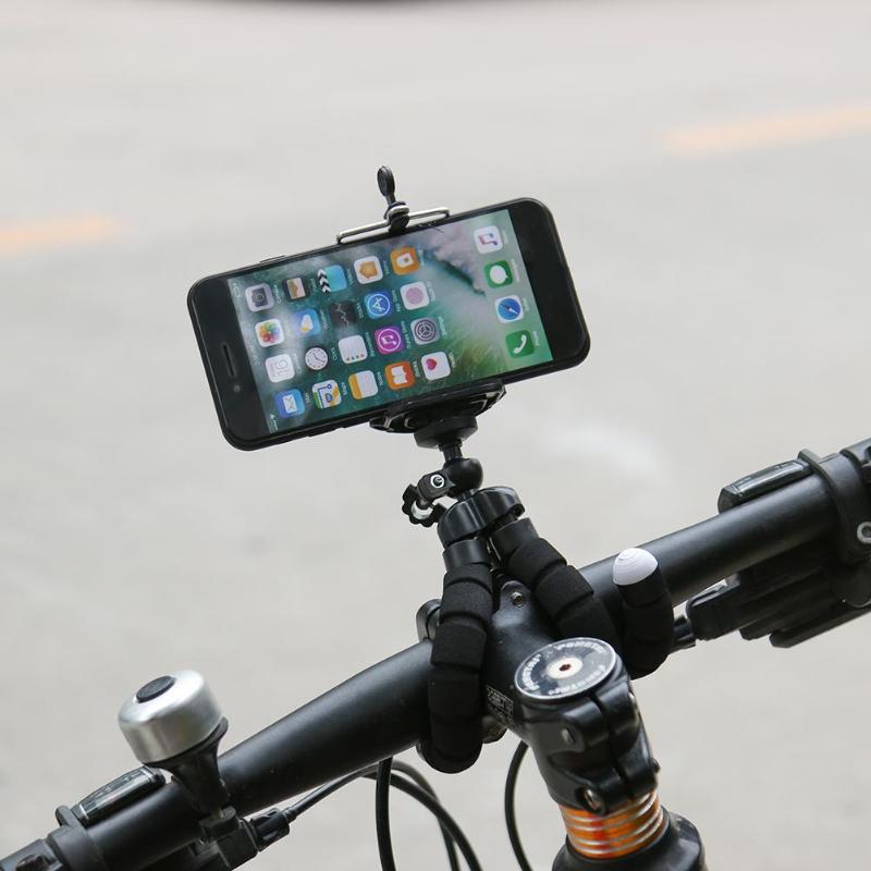 Fleksibel blæksprutte telefon kamera holder stativ beslag 360 roterende stativ u clip mount monopod rejse mobil kamera selfie støtte
