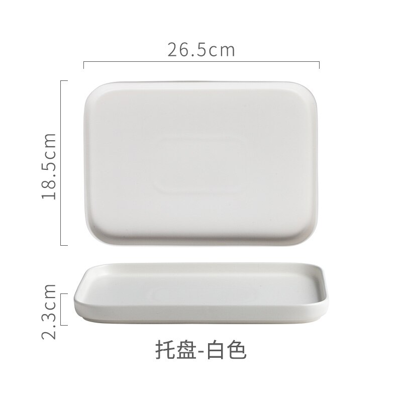 Ceramic Tray Black White Europe Food Fruit Breakfast rectangle Plate Jewelry Tray Dessert Dish Decoration Bathroom set trays WF: white