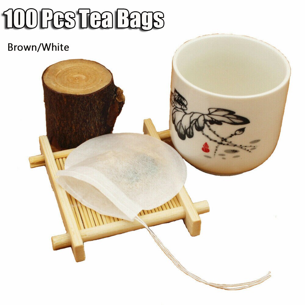 Round Tea Bags 100 Pcs/Lot Nature Filter Paper Tea Bag Empty Scented Tea Bags Filter Infuser Herbal Loose Tea Infuser