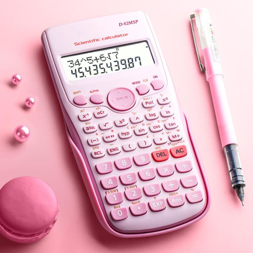 12 Digits Scientific Calculator 240 Functions Digital Battery Calculators Accounting Calculator School Office Stationery: Pink