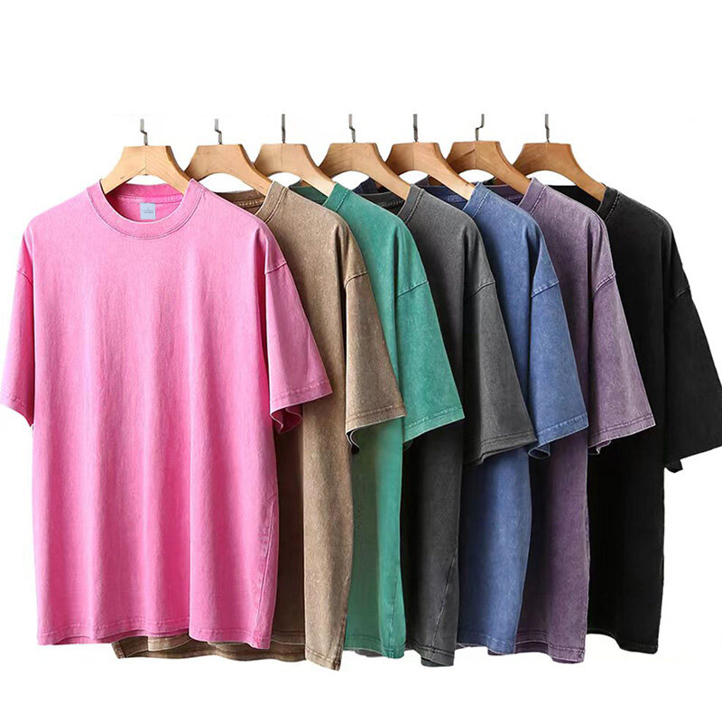 Seoul vacker natur tryckt tvättad t-shirt dam sommar rund hals kläder trendiga bomull kortärmade casual t-shirts