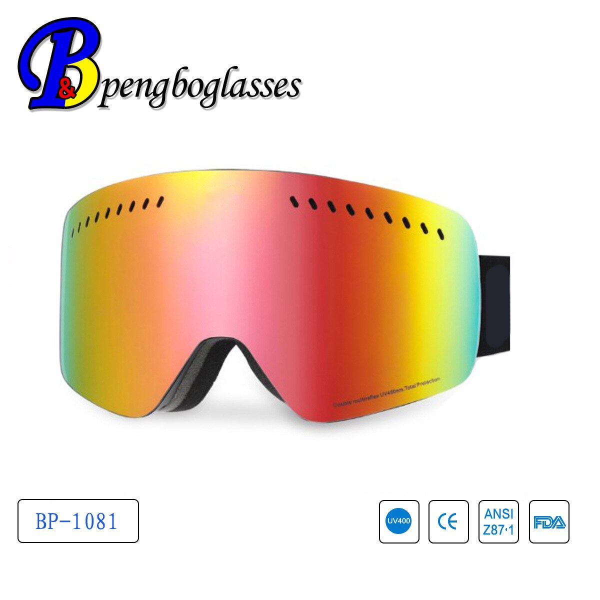 Bloomberg vraiment Revo complet galvanisé Ultra grand cadre lunettes de Ski modifiables PCs escalade en plein air anti-fo: Default Title