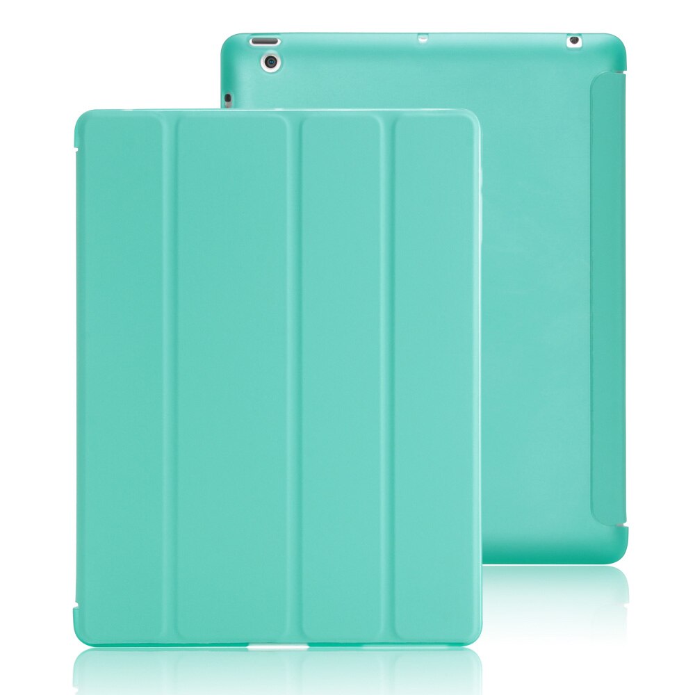 Dla iPad 2 3 4 etui skórzane etui z klapką dla iPad 2 etui A1396 inteligentny stojak uchwyt Funda dla iPad 4 etui A1458 A1460: Mint Green