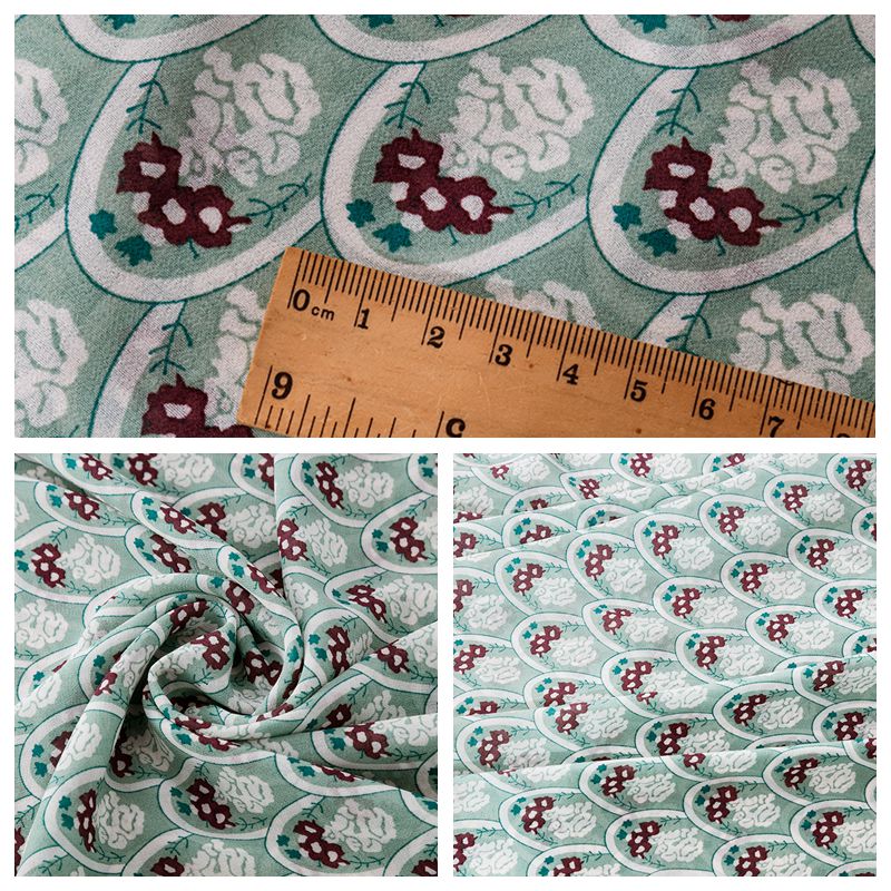 0.5 metros tecido chiffon floral barato ver embora tecido de impressão para vestuário e diy chiffon vintage
