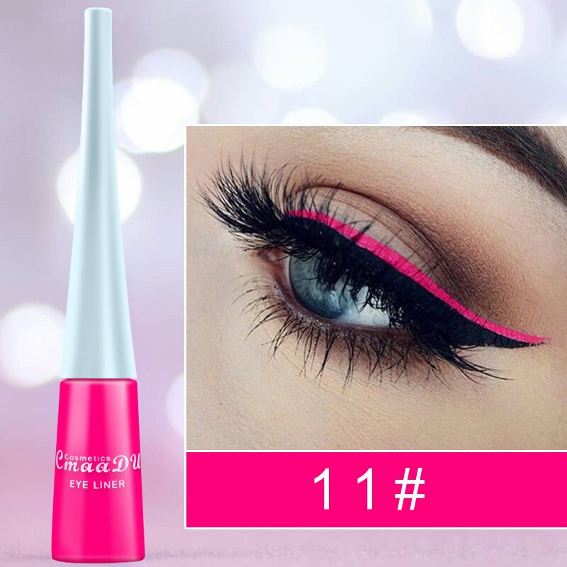 12 Kleuren Neon Vloeibare Eyeliner Potlood Waterdichte Kleurrijke Blauw Groen Geel Wit Eye Liner Pen Vrouwen Make-Up Ogen Cosmetica: A 11