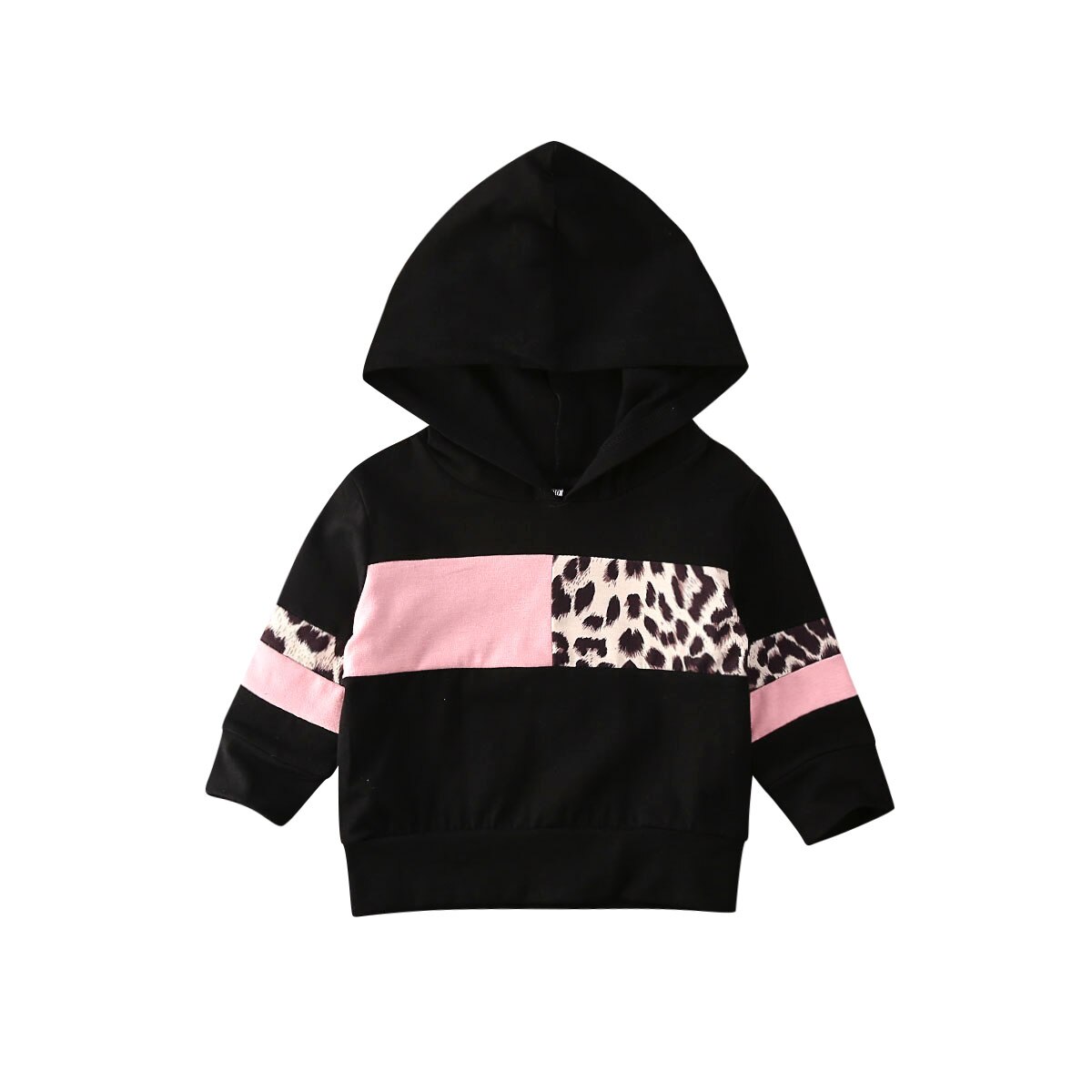 CANIS-Sudadera con capucha de manga larga para niños pequeños, Top de retales con capucha, sudaderas con capucha con estampado de leopardo, camisa: 3 años