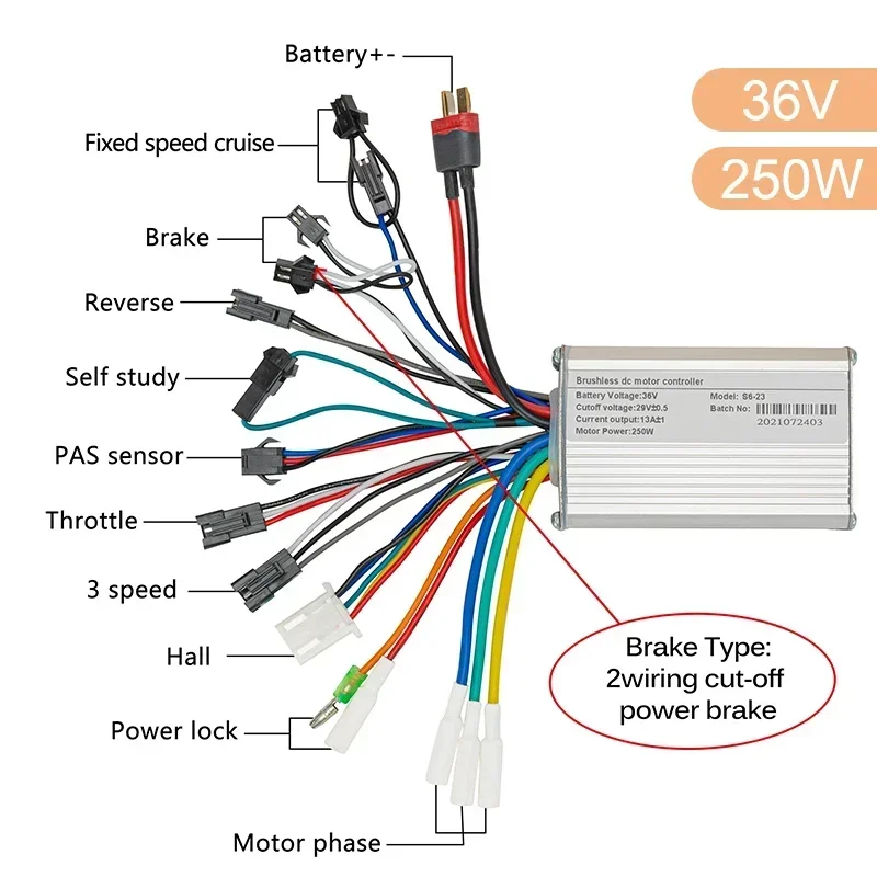 Bicicleta Elektrische Borstelloze Controller 25A 36V 48V 500W 350W Elektrische Scooter BLDC Controller Voor Scooter fiets Accessoires: Donkergrijs