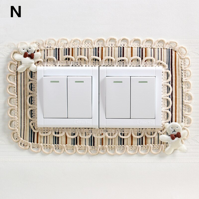 Cute Lace Switch Sticker Light Switch Protective Cover on-off Switch Wall Dustproof European Light Switch Covers Decoration: N
