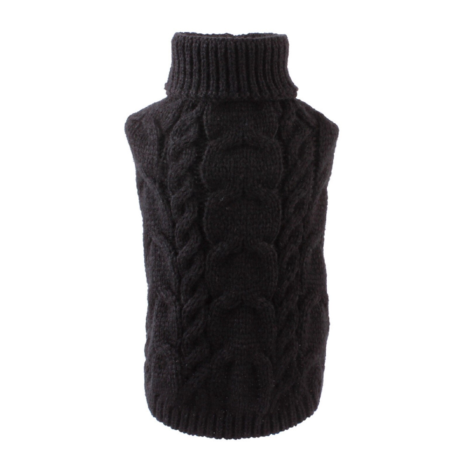 Dog Clothes Winter Warm Coat Classic Sweater Soft Costume Fleece Sweater Outfit For Small Dogs Chihuahua Jacket Coat Clothing: Black / L