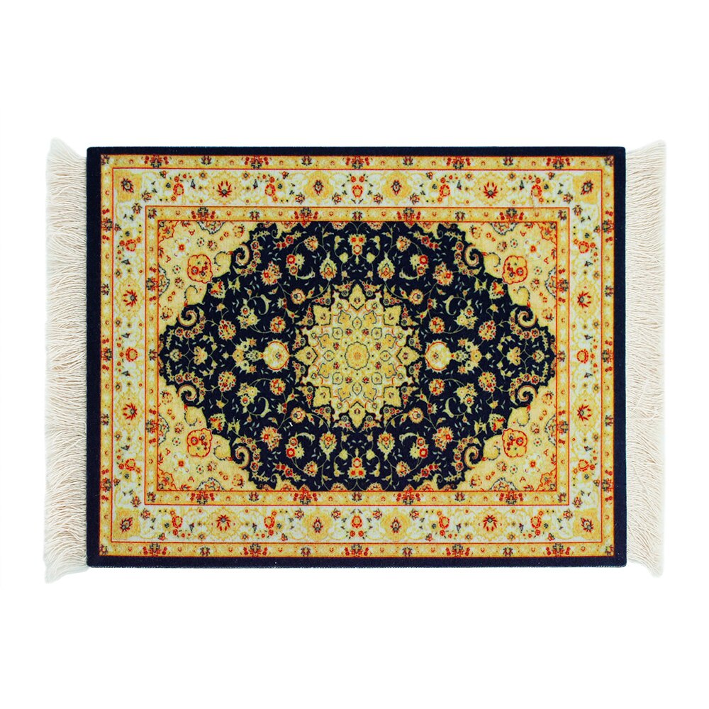 Alfombrilla para ratón, alfombrilla para comida, estilo alfombra persa, goma antideslizante, duradera, impresión rectangular, alfombrillas para ratón para juegos, posavasos: Rosa