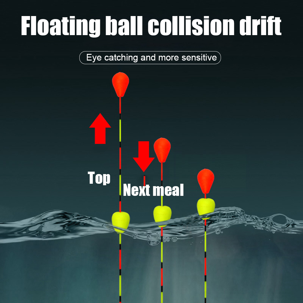 Fishing Floats Nano Gnawing Rolling Ball Tail Buoy Windproof Eye-catching Thick Tail Sensitive Bobber Nearsighted Fishing Tackle