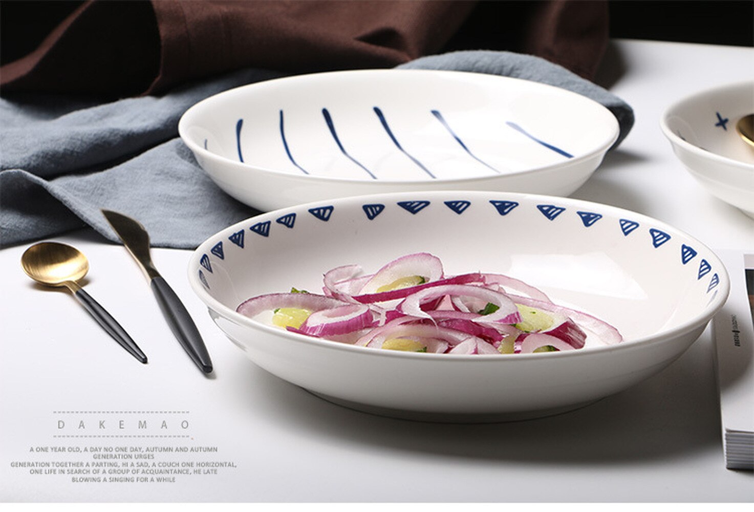 Platos de cerámica sencillos para el hogar, platos de Hotel, fruta occidental, original, vajilla para servir en la cocina
