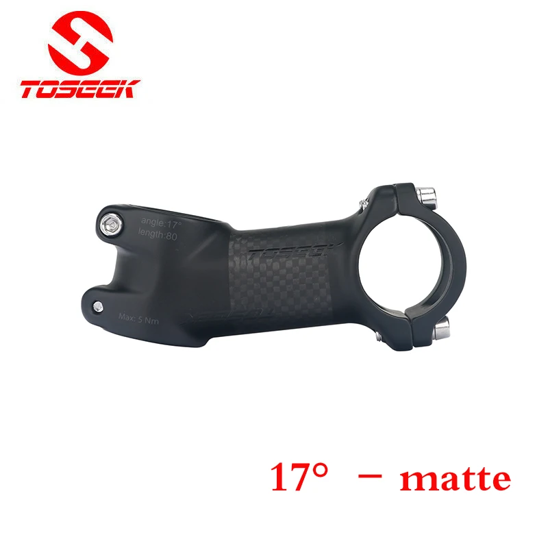 Toseek-vástago de bicicleta de fibra de carbono, 6/10/17/25/35 grados, ultraligero, 60/70/80/90/100mm, potencia de bicicleta de montaña, aluminio: violet