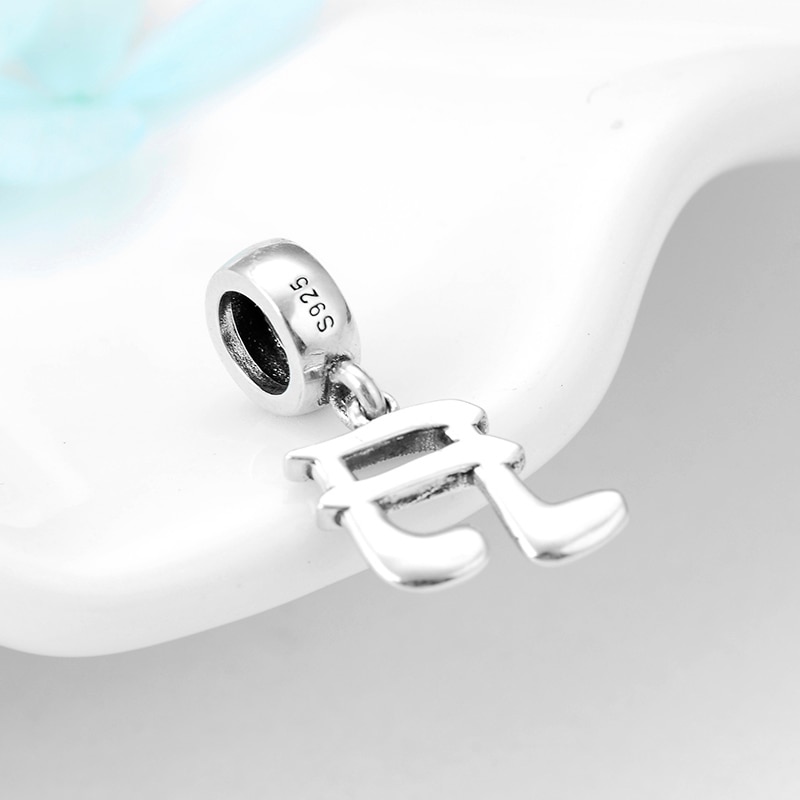 Authentic 925 Sterling Silver Beautiful Rhythm Note Pendants Diy Fit Original Kataoka Necklace Accessories Women Jewelry