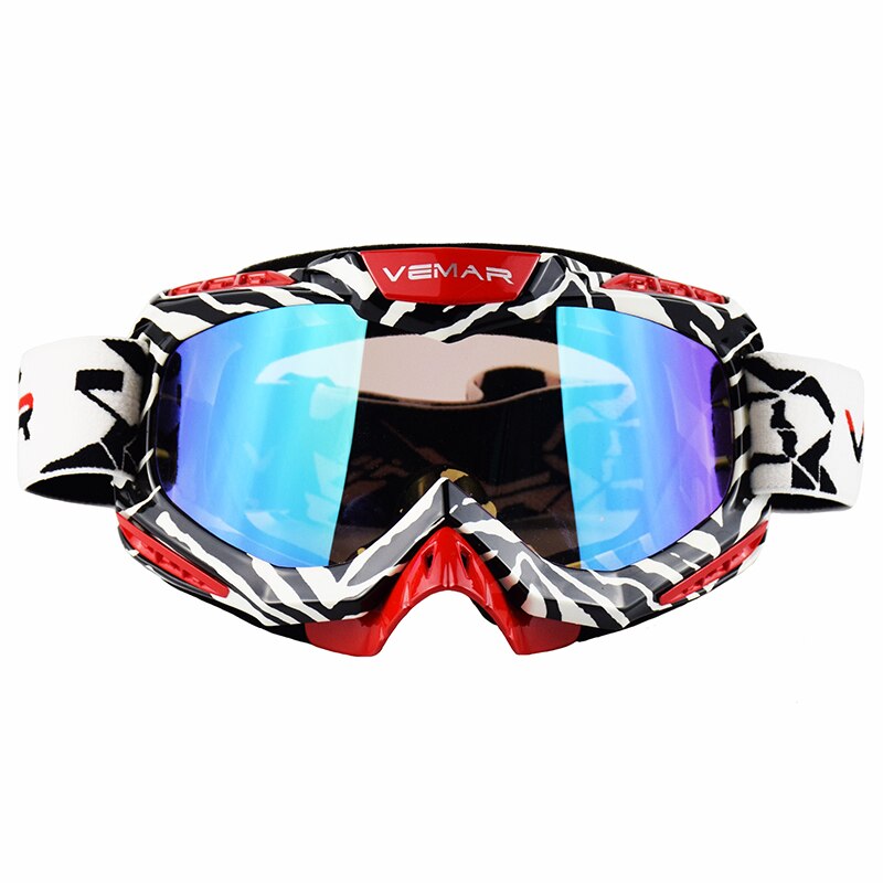 Vemar herre motocross briller moto motorcykel briller hjelm off-road motocross briller dirt bike atv mx bmx dh mtb briller: P024- røde